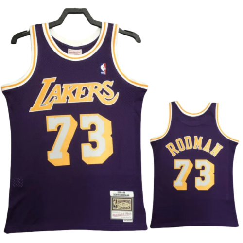 1998-99 LAKERS RODMAN #73 Purple Retro Top Quality Hot Pressing NBA Jersey