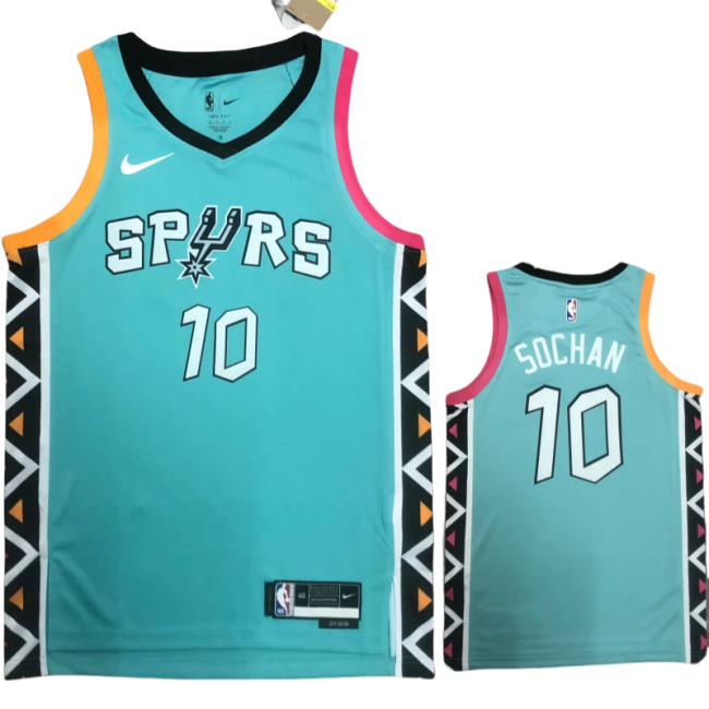 22-23 SA Spurs SOCHAN #10 Blue City Edition Top Quality Hot Pressing NBA Jersey