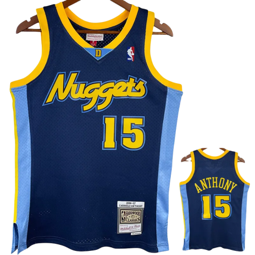 2006-07 Nuggets ANTHONY #15 Royal Blue Retro Top Quality Hot Pressing NBA Jersey