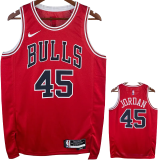 22-23 BULLS JORDAN #45 Red Top Quality Hot Pressing NBA Jersey