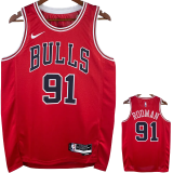 22-23 BULLS RODMAN #91 Red Top Quality Hot Pressing NBA Jersey