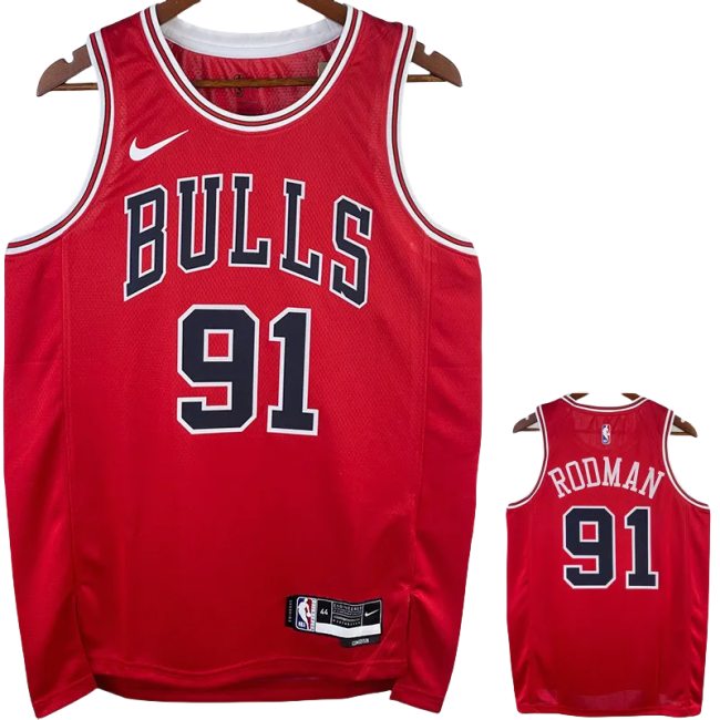 22-23 BULLS RODMAN #91 Red Top Quality Hot Pressing NBA Jersey
