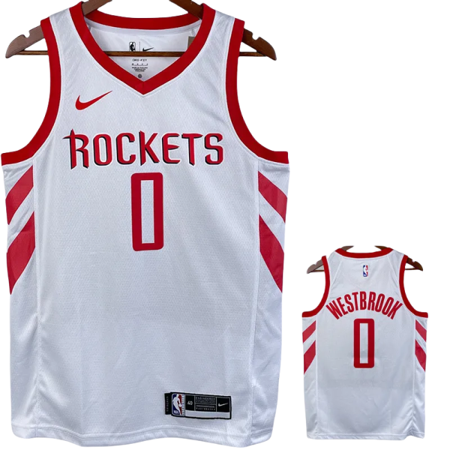 2018-19 ROCKETS WESTBROOK #0 White Home Top Quality Hot Pressing NBA Jersey