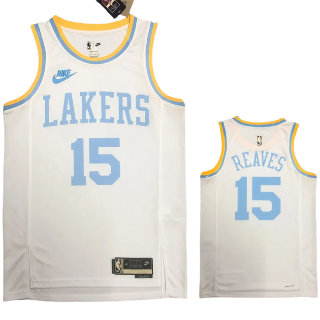 22-23 LAKERS REAVES #15 White Retro Top Quality Hot Pressing NBA Jersey