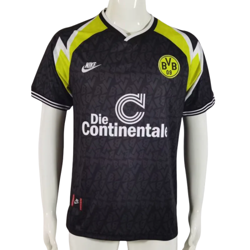 1995-1996 Dortmund Away Black Retro Soccer Jersey