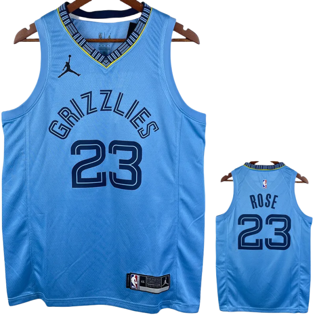 20-21 GRIZZLIES ROSE #23 Blue Top Quality Hot Pressing NBA Jersey (Trapeze Edition)