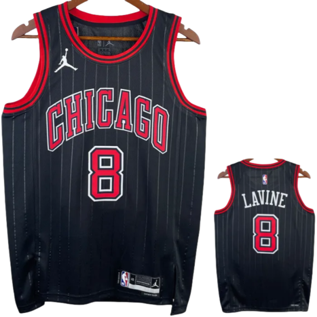 22-23 BULLS LAVINE #8 Black Top Quality Hot Pressing NBA Jersey (Trapeze Edition)