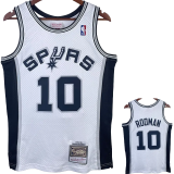 1998-99 SA Spurs RODMAN #10 White Retro Top Quality Hot Pressing NBA Jersey