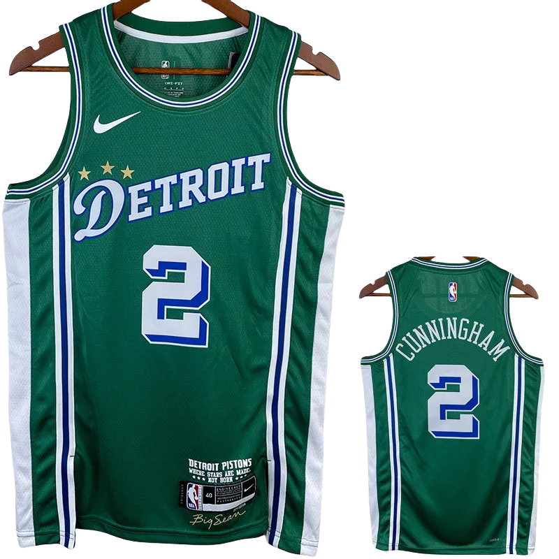 22-23 Pistons CUNNINGHAM #2 Green City Edition Top Quality Hot Pressing NBA Jersey