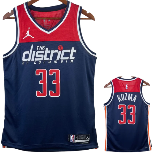 22-23 Wizards KUZMA #33 Royal Blue Top Quality Hot Pressing NBA Jersey (Trapeze Edition)
