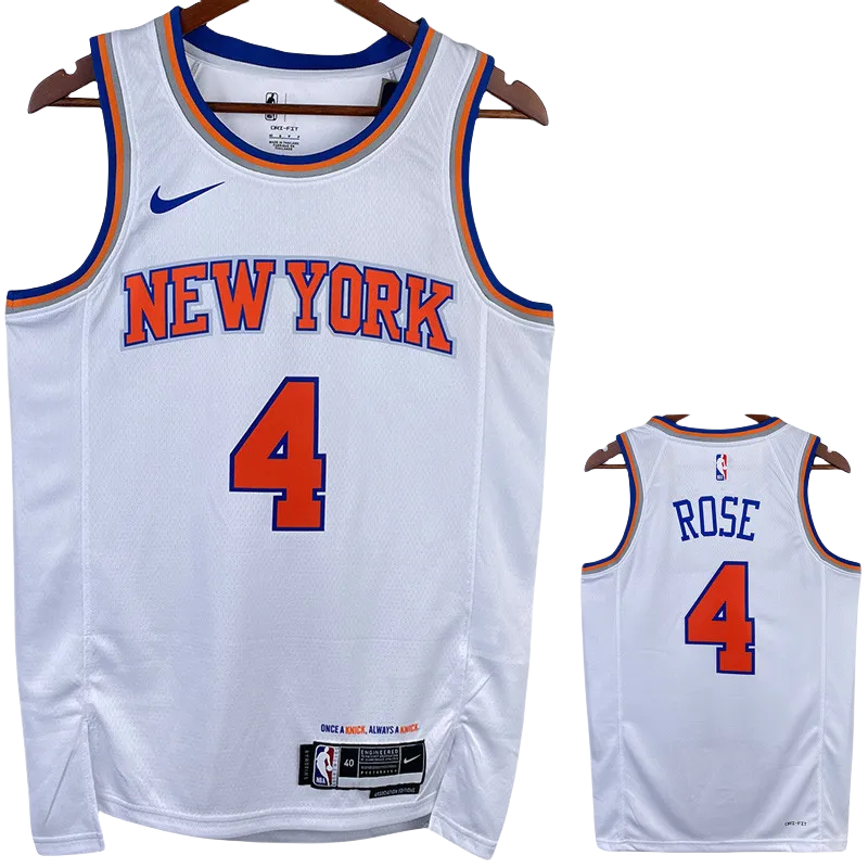 22-23 KNICKS ROSE #4 White Top Quality Hot Pressing NBA Jersey