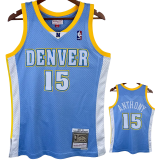 2003-04 Nuggets ANTHONY #15 Light Blue Retro Top Quality Hot Pressing NBA Jersey