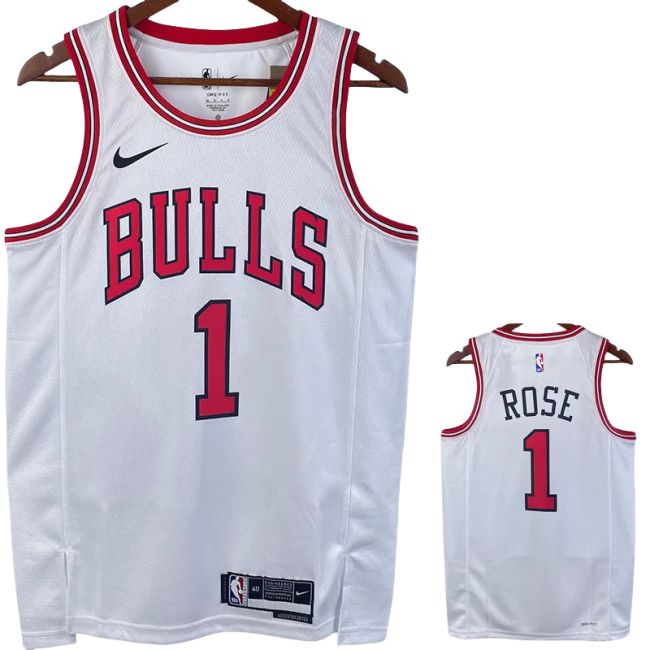 22-23 BULLS ROSE #1 White Top Quality Hot Pressing NBA Jersey