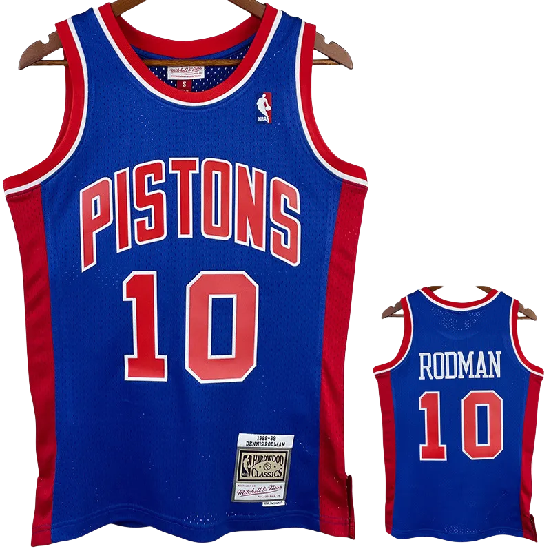1988-89 OKC RODMAN #10 Blue Retro Top Quality Hot Pressing NBA Jersey