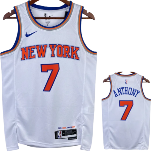 22-23 KNICKS ANTHONY #7 White Top Quality Hot Pressing NBA Jersey