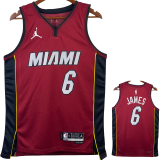 22-23 HEAT JAMES #6 Red Top Quality Hot Pressing NBA Jersey (Trapeze Edition)