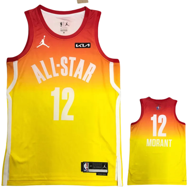 2023 ALL STAR MORANT #12 Yellow Top Quality Hot Pressing NBA Jersey