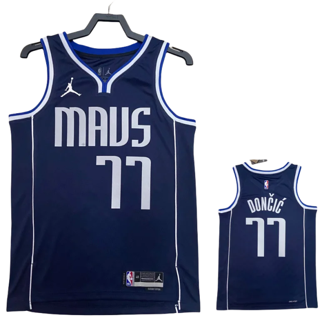 22-23 Dallas Mavericks DONCIC #77 Blue Top Quality Hot Pressing NBA Jersey (Trapeze Edition)