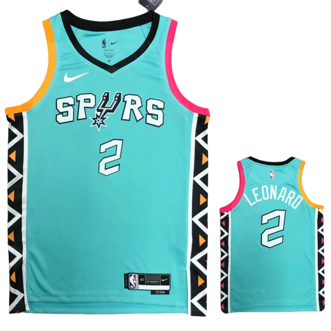 22-23 Sa Spurs LEONARD #2 Green City Edition Top Quality Hot Pressing NBA Jersey
