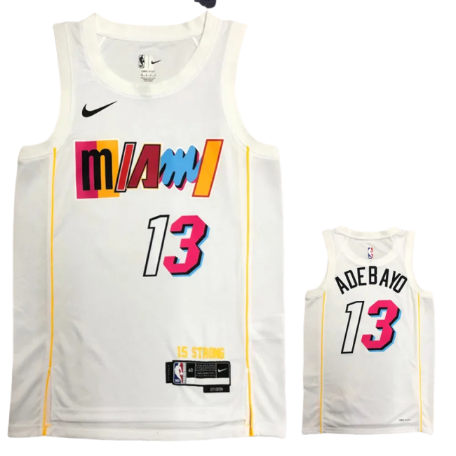 22-23 HEAT ADEBAYO #13 White City Edition Top Quality Hot Pressing NBA Jersey
