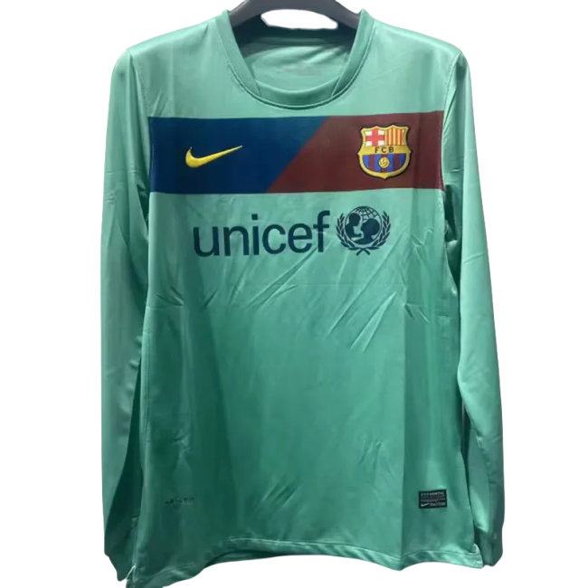 2010-2011 Mens  Barcelona  Away Long Sleeve Retro Soccer Jersey