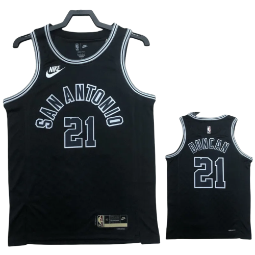 22-23 SA Spurs DUNCAN #21 Black Top Quality Hot Pressing NBA Jersey (Retro Logo)