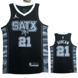 22-23 SA Spurs DUNCAN #21 Black Top Quality Hot Pressing NBA Jersey (Trapeze Edition)