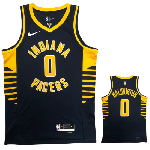 22-23 Indiana Pacers HALIBURTON #0 Black Away Top Quality Hot Pressing NBA Jersey