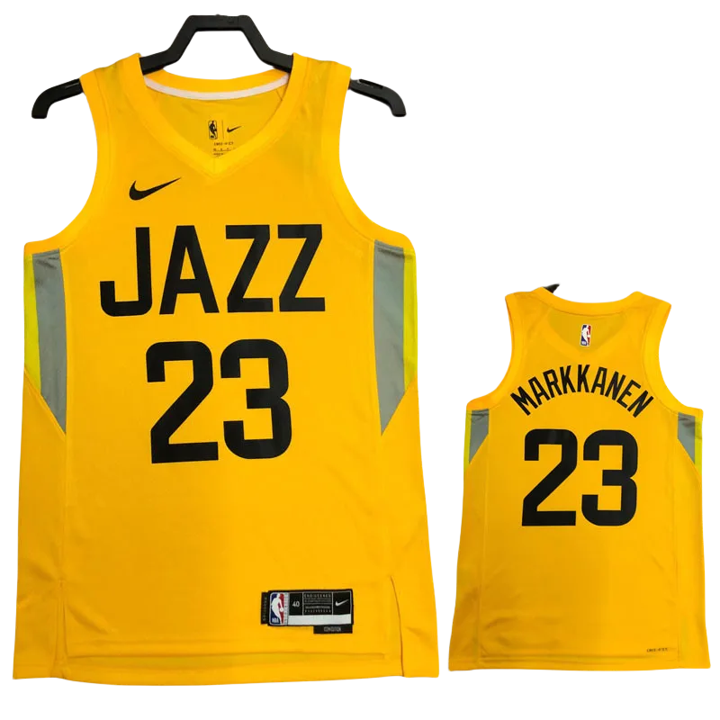 22-23 JAZZ MARKKANEN #23 Yellow Top Quality Hot Pressing NBA Jersey