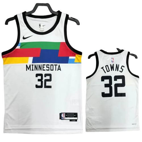 22-23 TIMBERWOLVES TOWNS #32 White City Edition Top Quality Hot Pressing NBA Jersey