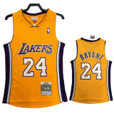 2009 LAKERS BRYANT #24 Yellow Retro Top Quality Hot Pressing NBA Jersey