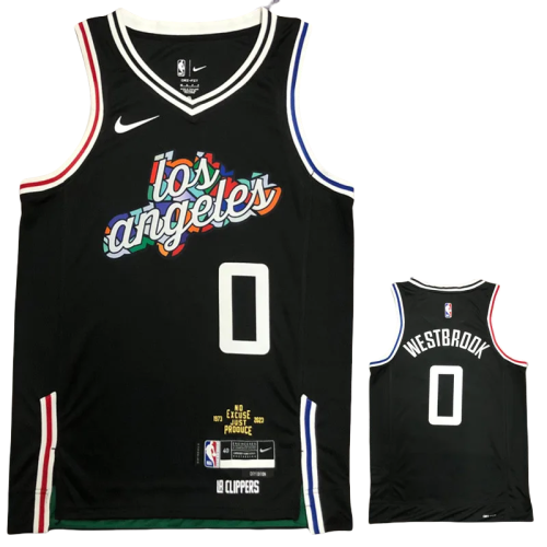 22-23 CLIPPERS WESTBROOK #0 Black City Edition Top Quality Hot Pressing NBA Jersey