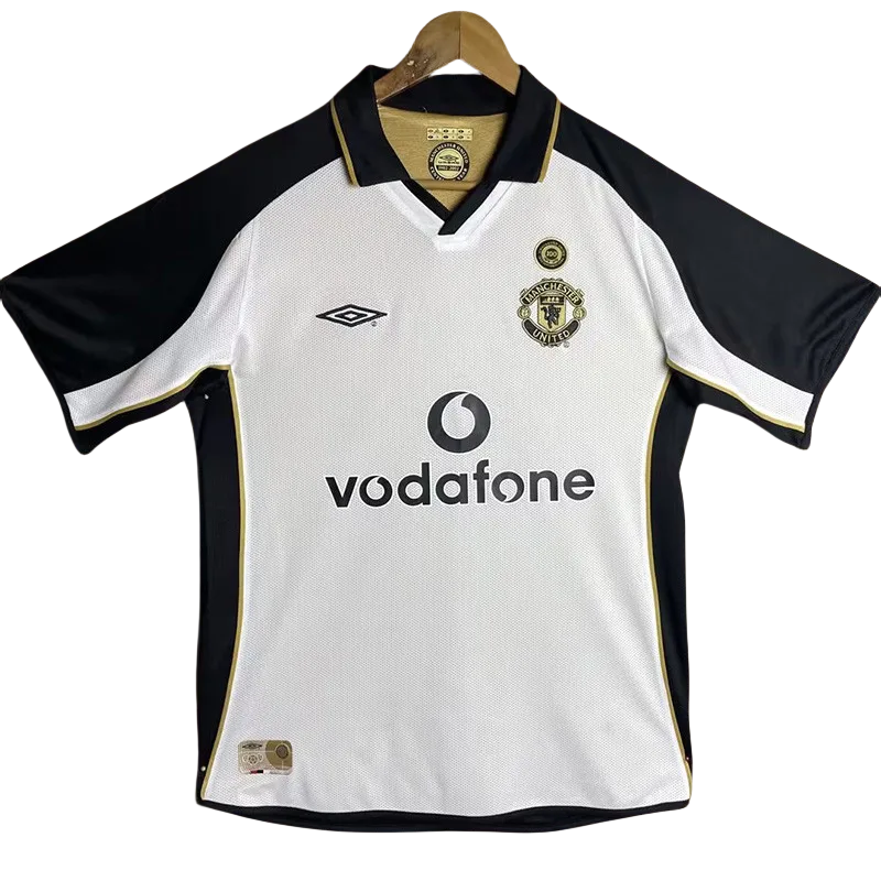 2001-2002 Man Utd White 100th Anniversary Retro Soccer Jersey