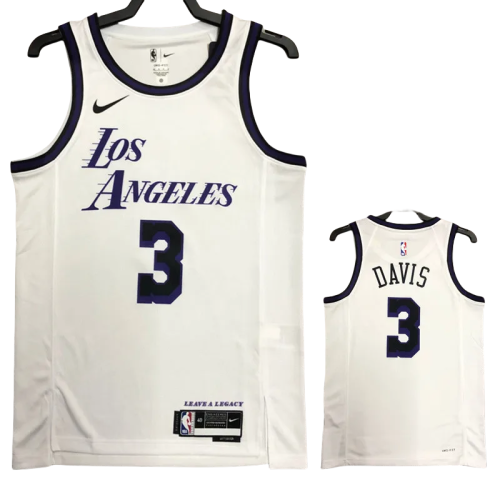 22-23 LAKERS DAVIS #3 White City Edition Top Quality Hot Pressing NBA Jersey