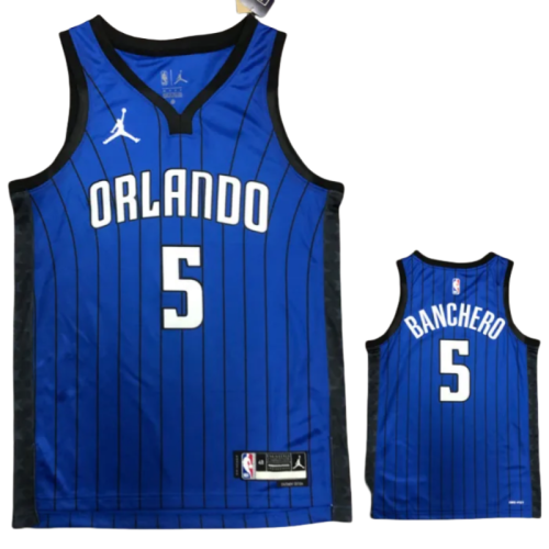 22-23 Magic BANCHERO #5 Royal blue Top Quality Hot Pressing NBA Jersey (Trapeze Edition)