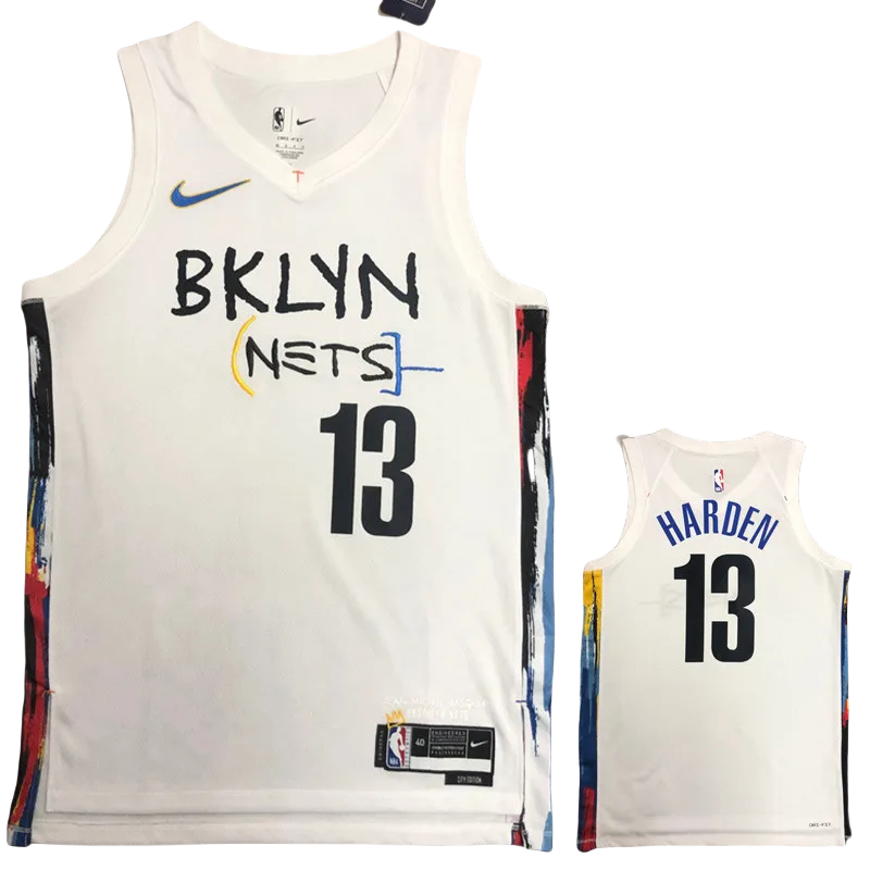 22-23 NETS HARDEN #13 White City Edition Top Quality Hot Pressing NBA Jersey