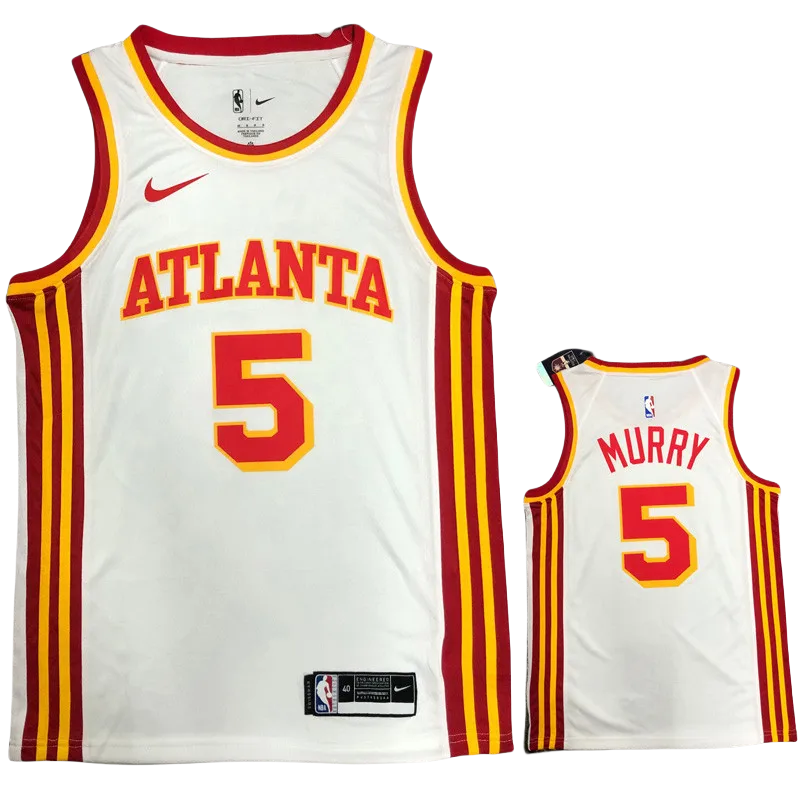 HAWKS MURRY #5 White Top Quality Hot Pressing NBA Jersey