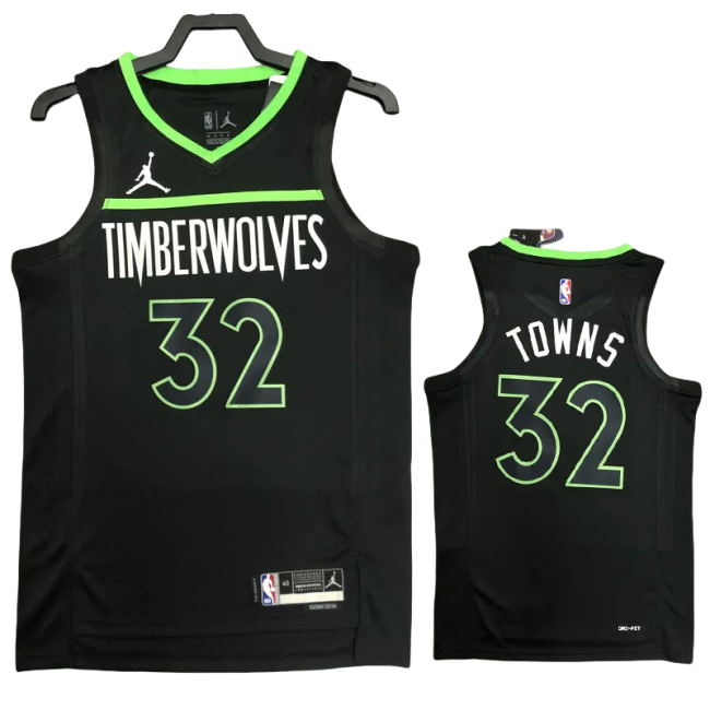 22-23 TIMBERWOLVES TOWNS #32 Black Top Quality Hot Pressing NBA Jersey (Trapeze Edition)