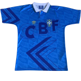 1992 Brazil Blue Retro Soccer Jersey
