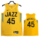 22-23 JAZZ MITCHELL #45 Yellow Top Quality Hot Pressing NBA Jersey
