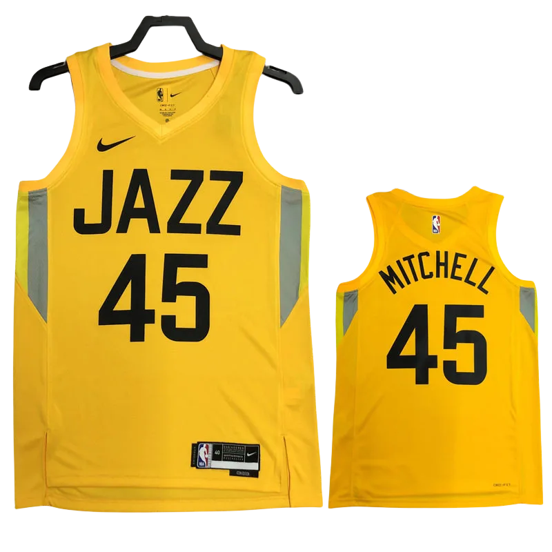 22-23 JAZZ MITCHELL #45 Yellow Top Quality Hot Pressing NBA Jersey