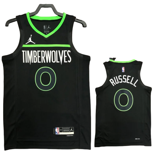 22-23 TIMBERWOLVES RUSSELL #0 Black Top Quality Hot Pressing NBA Jersey (Trapeze Edition)