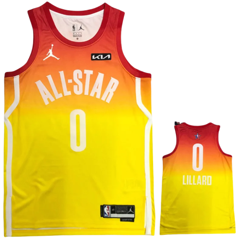 2023 ALL STAR LILIARD #0 Yellow Top Quality Hot Pressing NBA Jersey