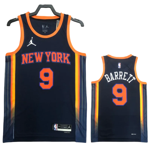 22-23 KNICKS BARRETT #9 Black Top Quality Hot Pressing NBA Jersey (Trapeze Edition)