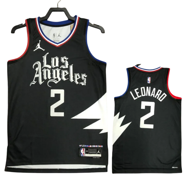22-23 Clippers LEONARD #2 Black Top Quality Hot Pressing NBA Jersey (Trapeze Edition)