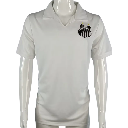 1970 Santos FC White Retro Soccer Jersey