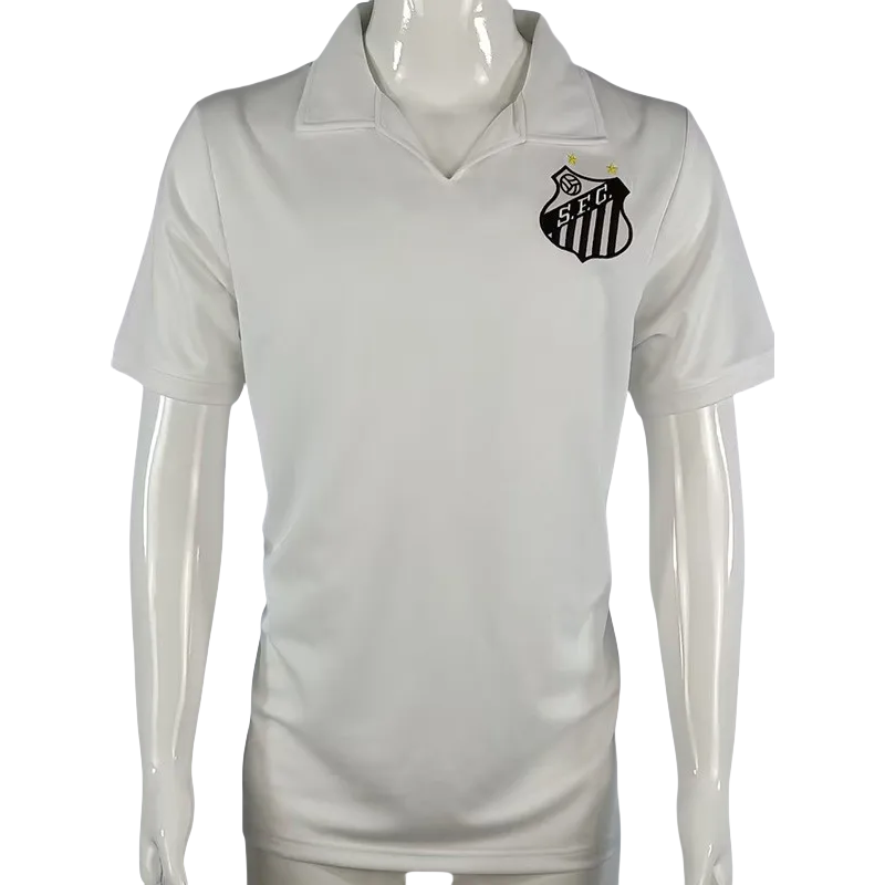 1970 Santos FC White Retro Soccer Jersey
