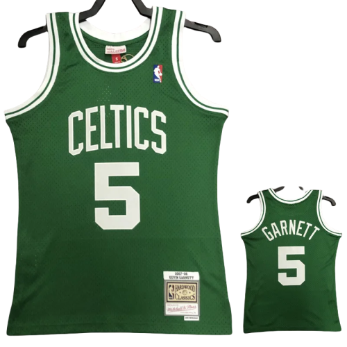 2008 CELTICS GARNETT #5 Green Retro Top Quality Hot Pressing NBA Jersey