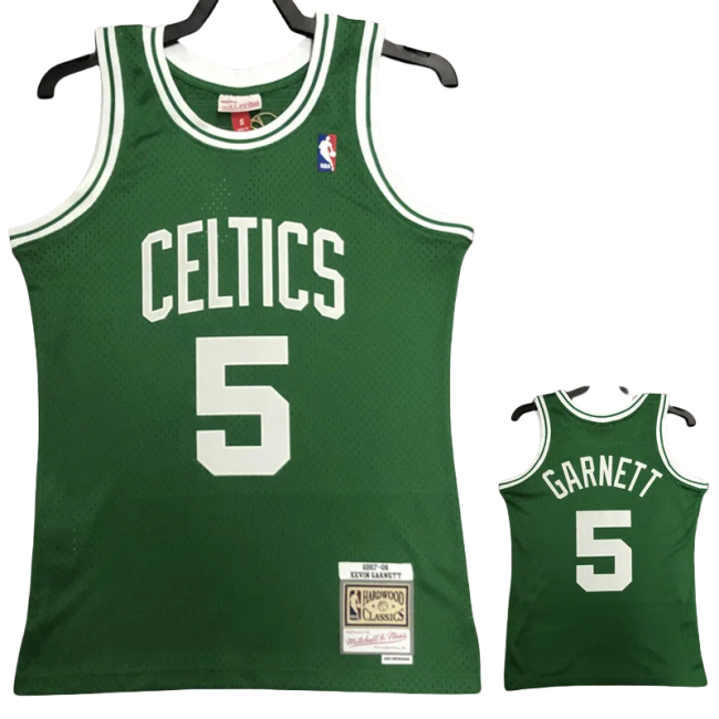 2008 CELTICS GARNETT #5 Green Retro Top Quality Hot Pressing NBA Jersey