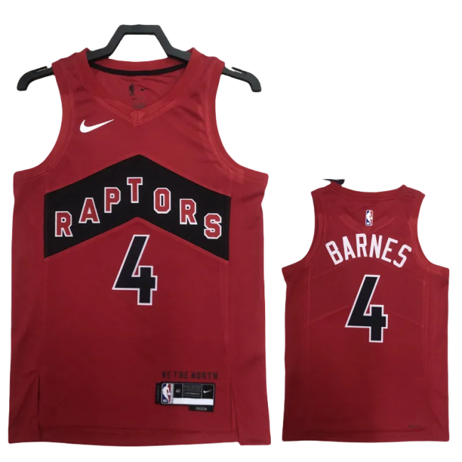 22-23 Raptors BARNES #4 Red Top Quality Hot Pressing NBA Jersey